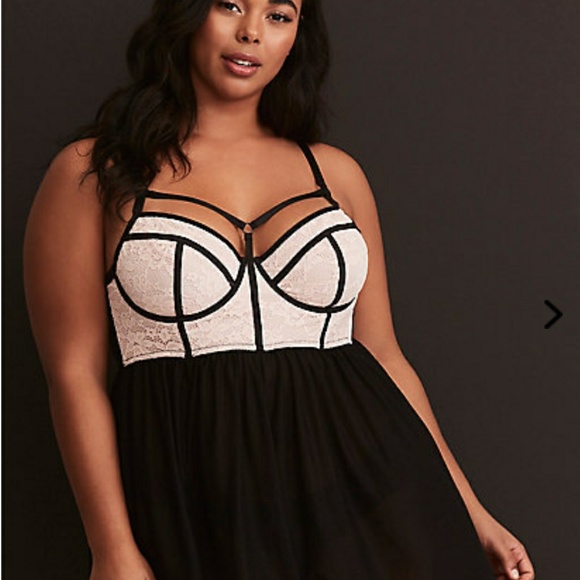 *SOLD* New! 2x Torrid Pink Lace Underwire Babydoll - Picture 2 of 7